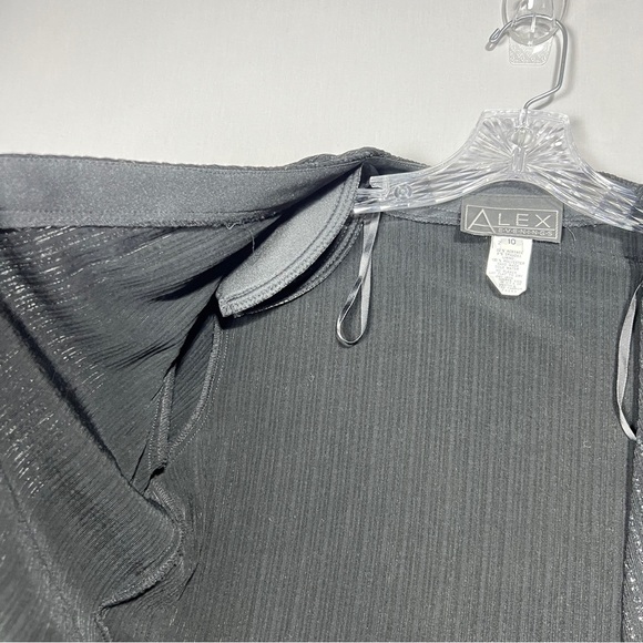Alex Evenings Women’s Black and Silver Open Cardigan Size 10 - Picture 4 of 6